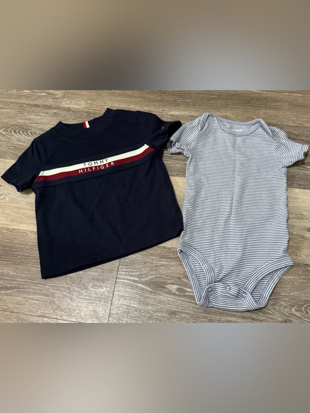 Tommy Hilfiger Navy Tee with Red & White Stripe